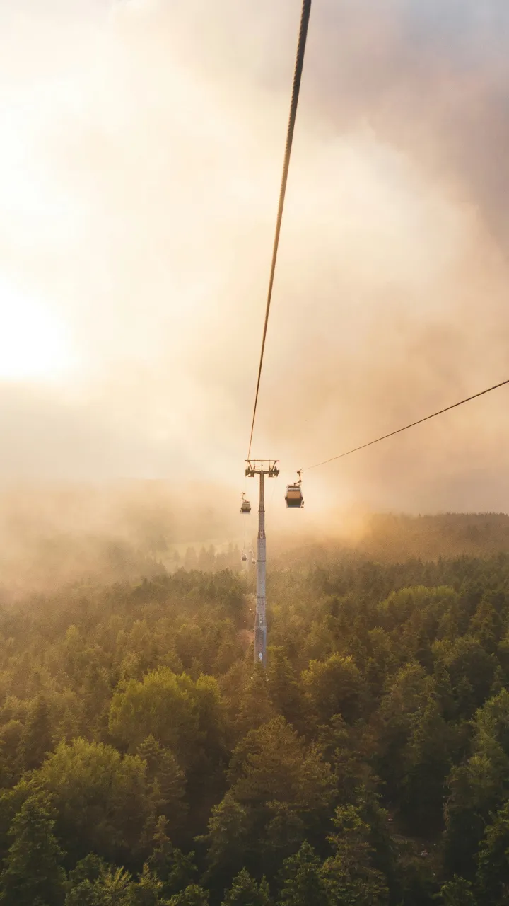 A gondola in summer