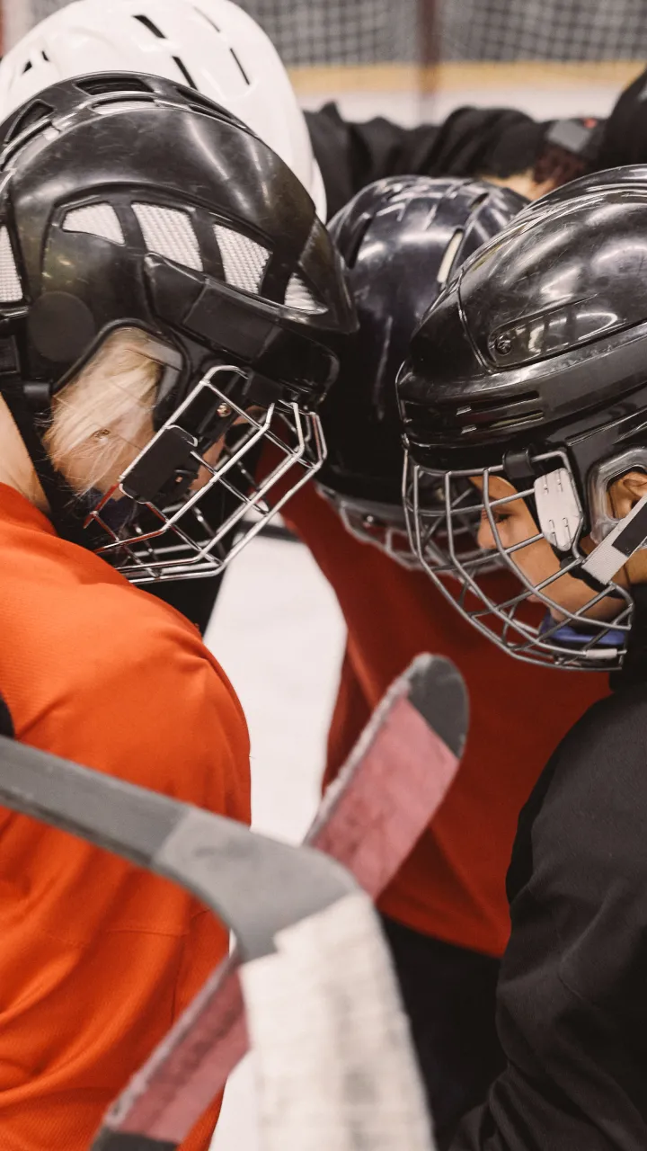 A hockey huddle