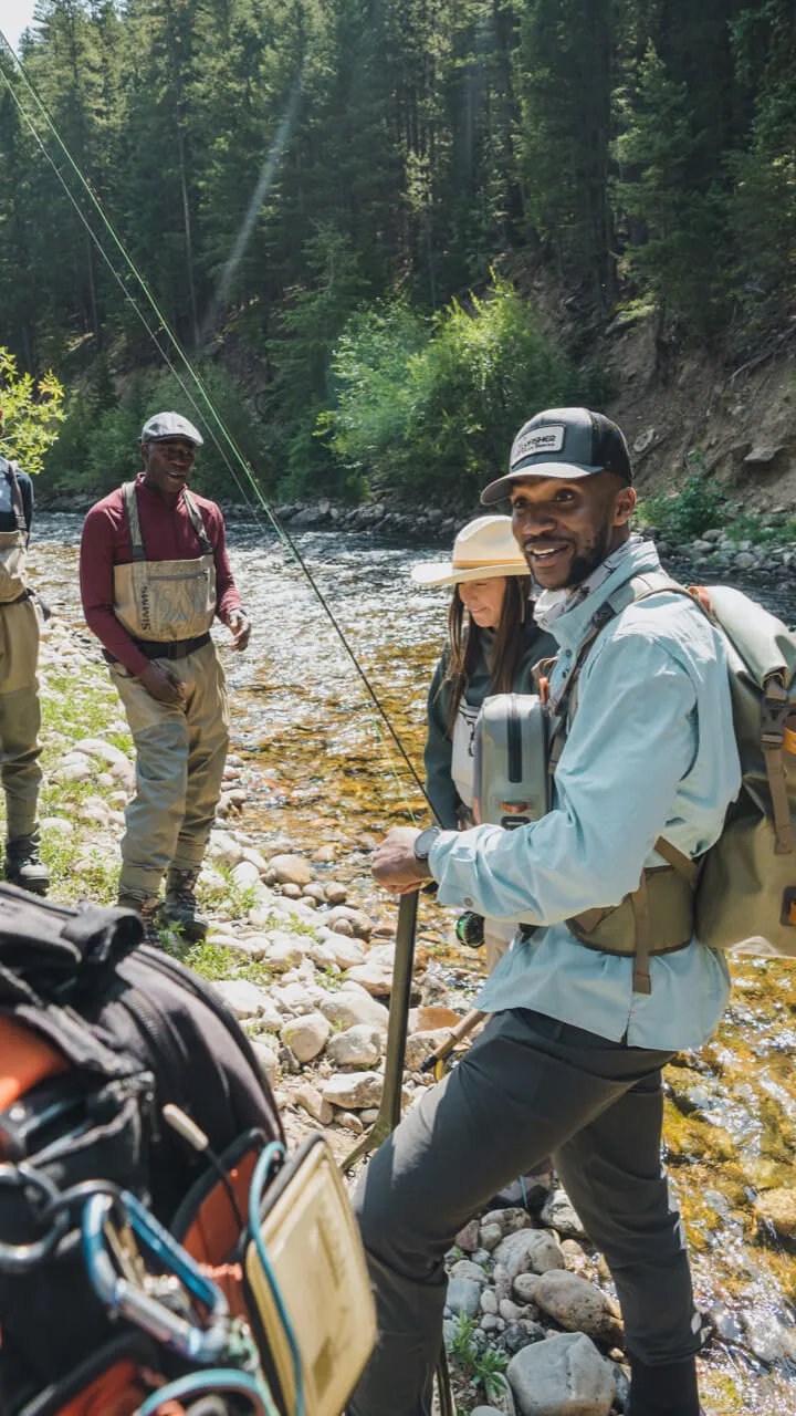 Influencer being interviewed in the outdoors