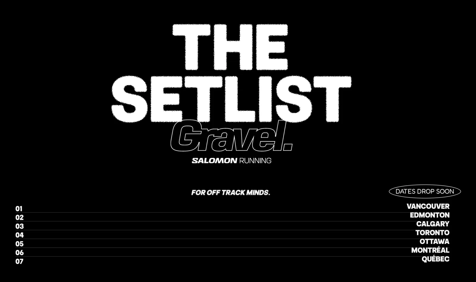 THE SETLIST graphic with concert dates and cities listed.