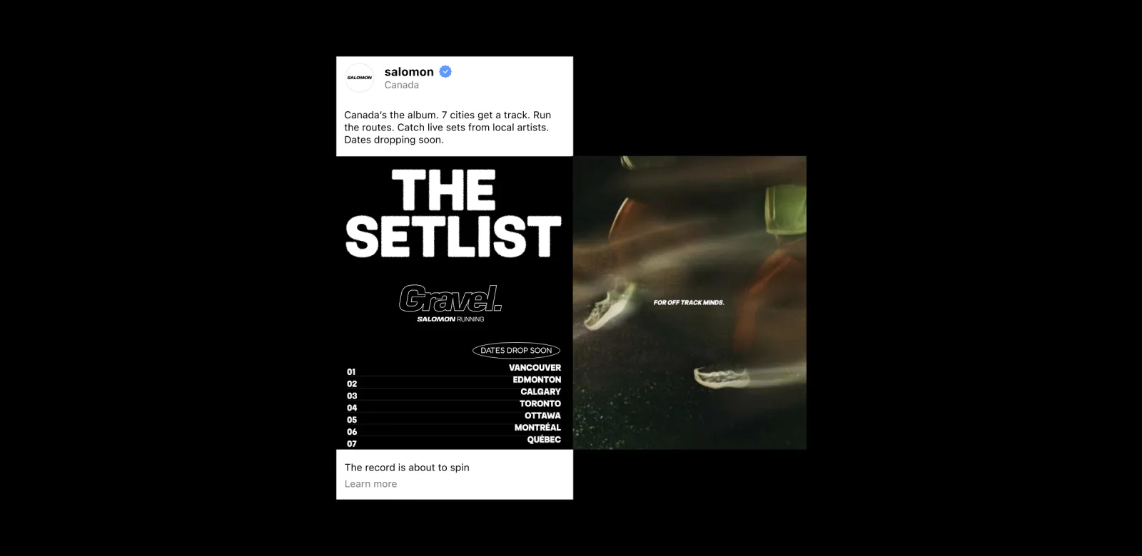 The Setlist poster with blurred motion art on the right.