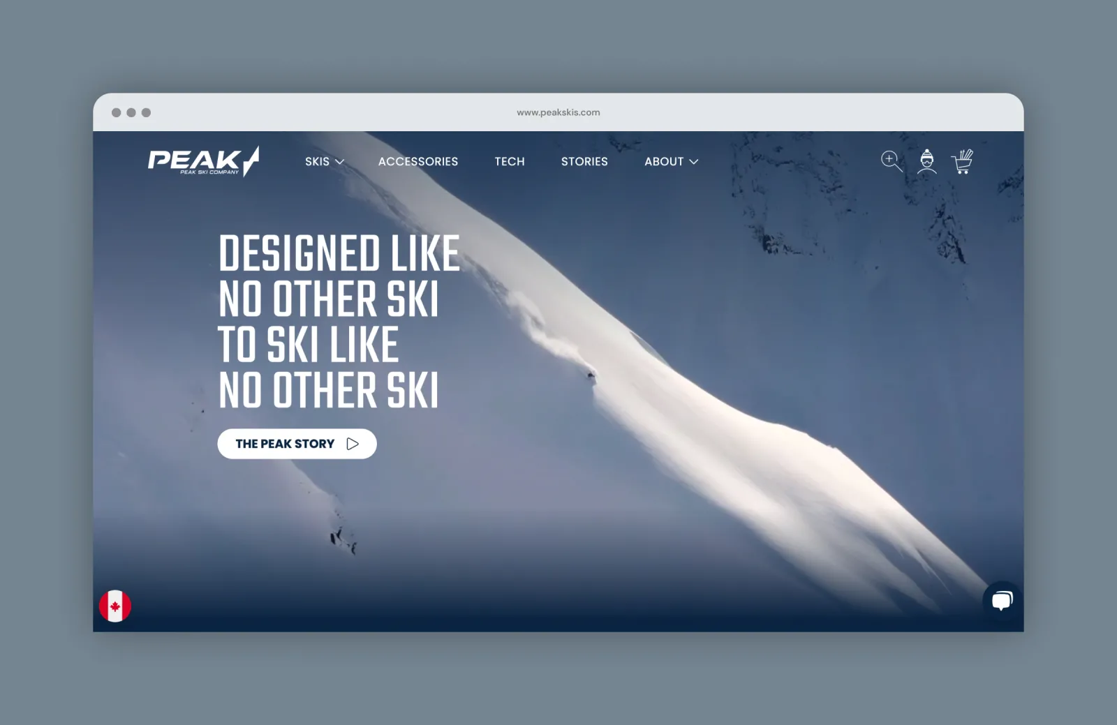 Peak Skis homepage