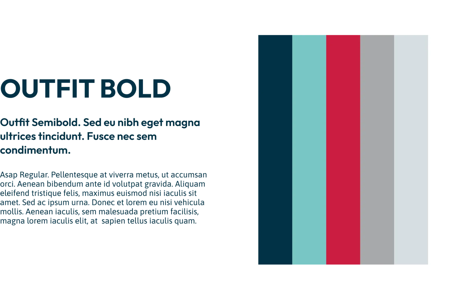 Purgatory color palette and fonts