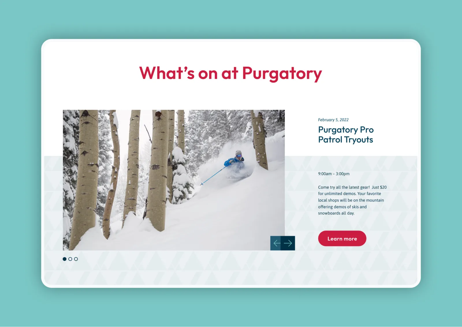 Purgatory featured content module