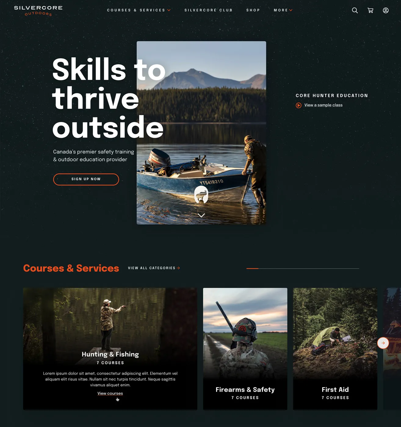 redesigned silvercore homepage