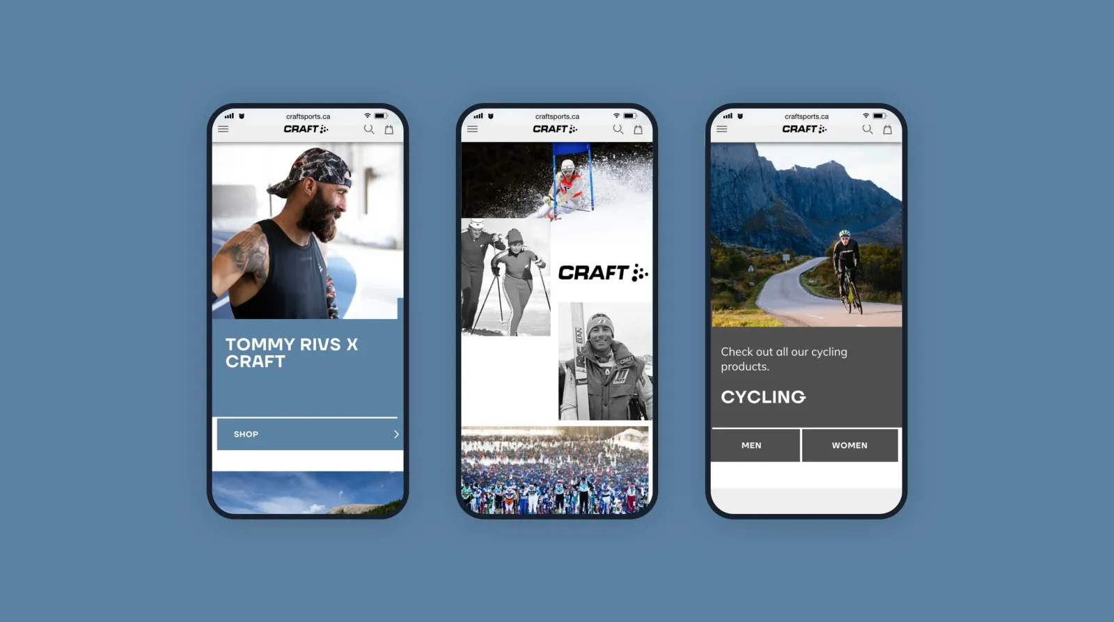3 mobile website mock ups