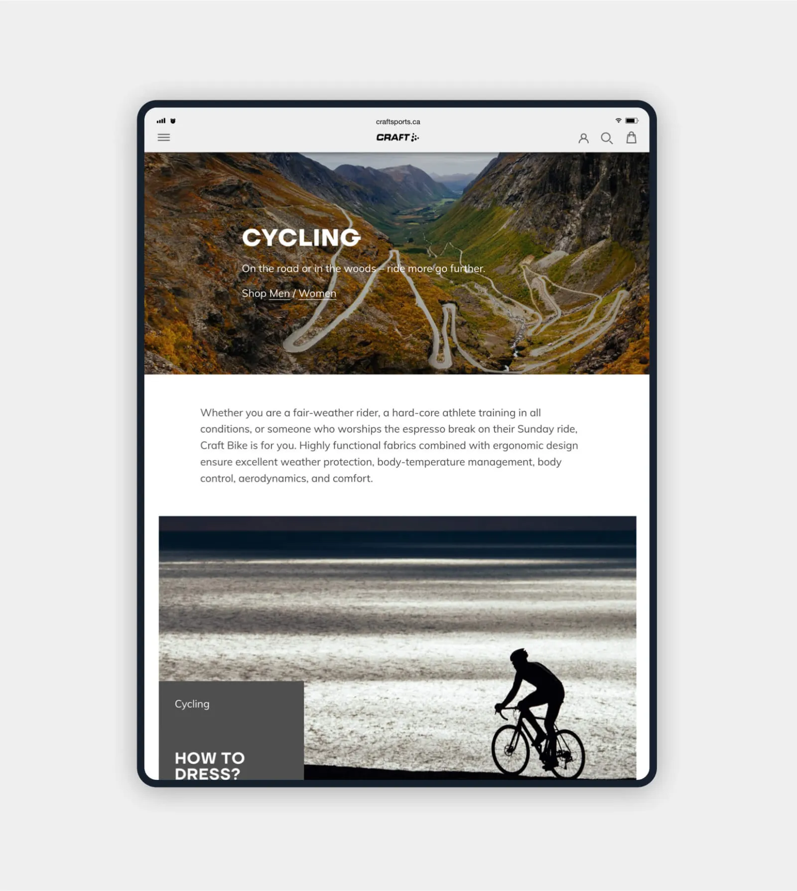 ipad mockup of website 2