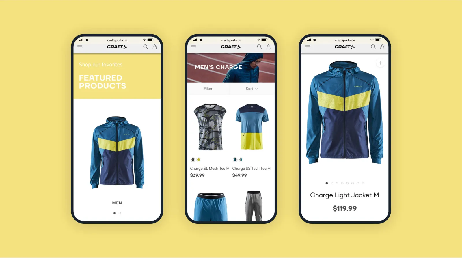craft website phone mockup