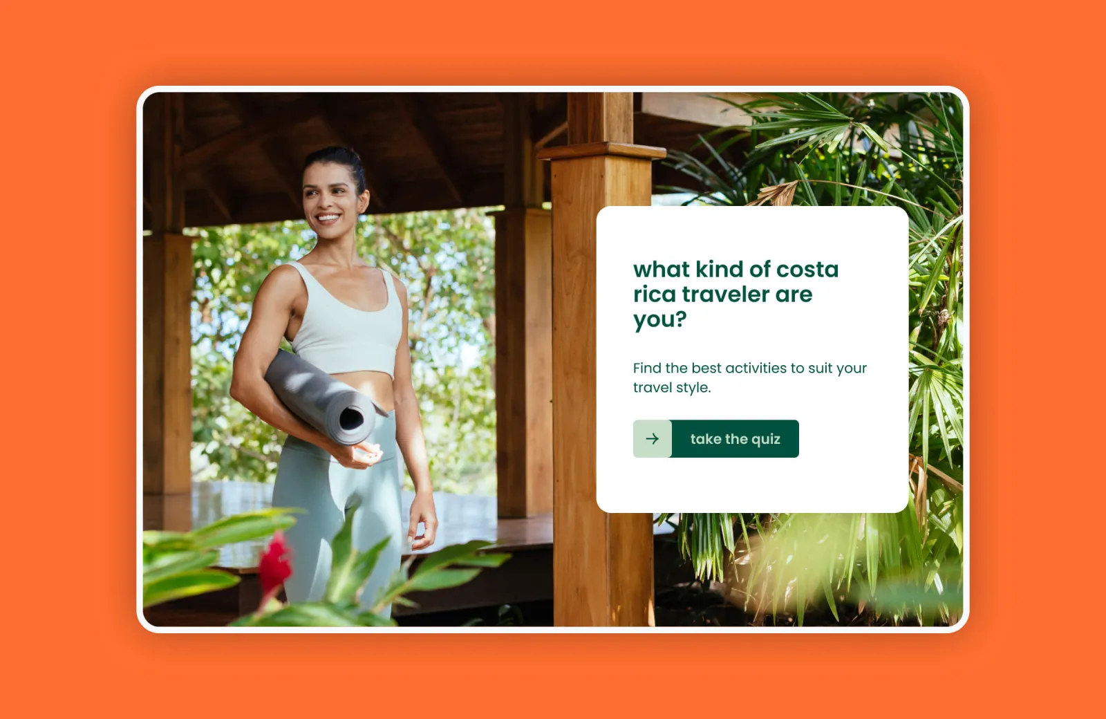Mockup of the interactive quiz module on tablet