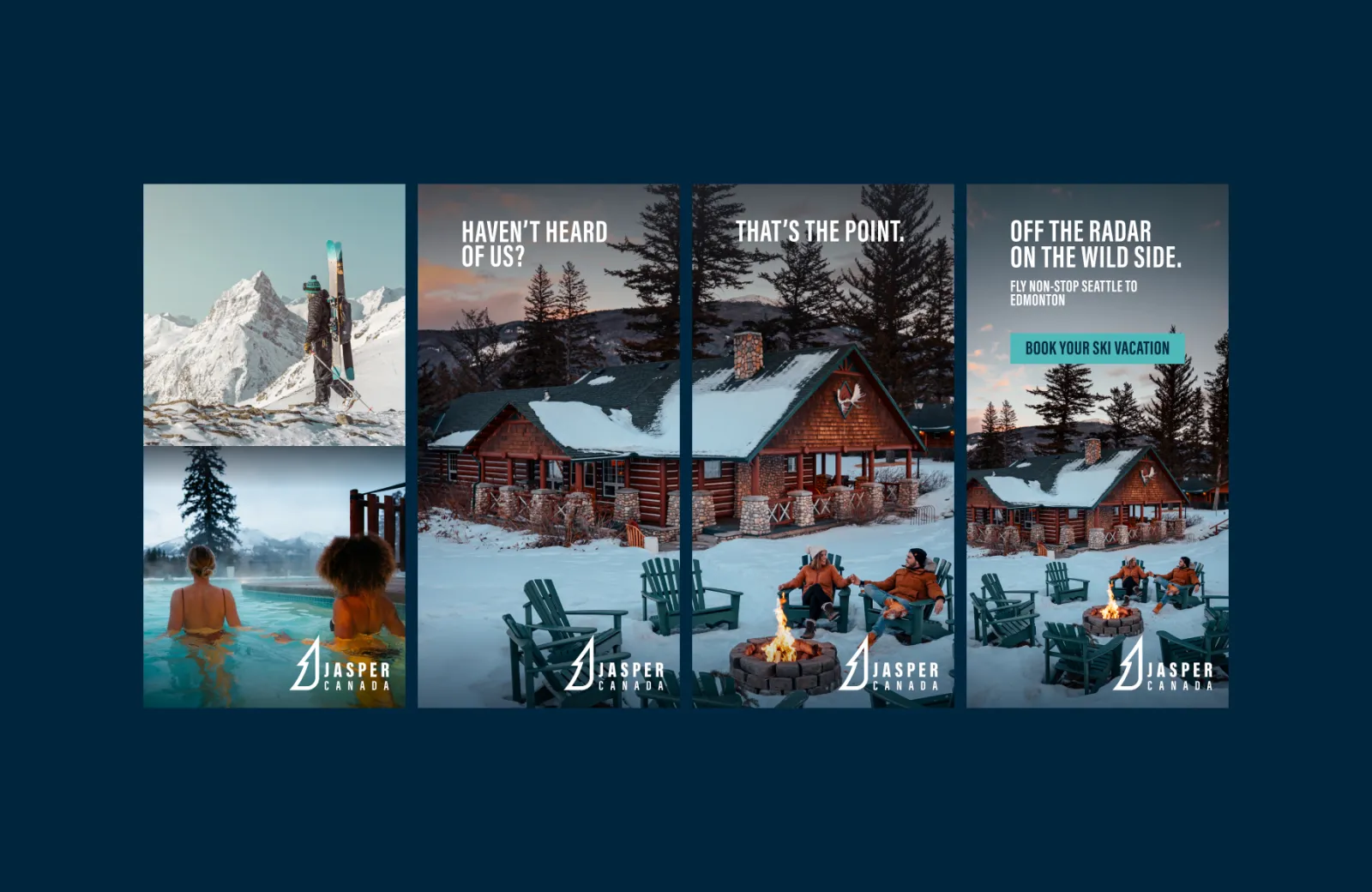 A mockup of a Tourism Jasper display banner