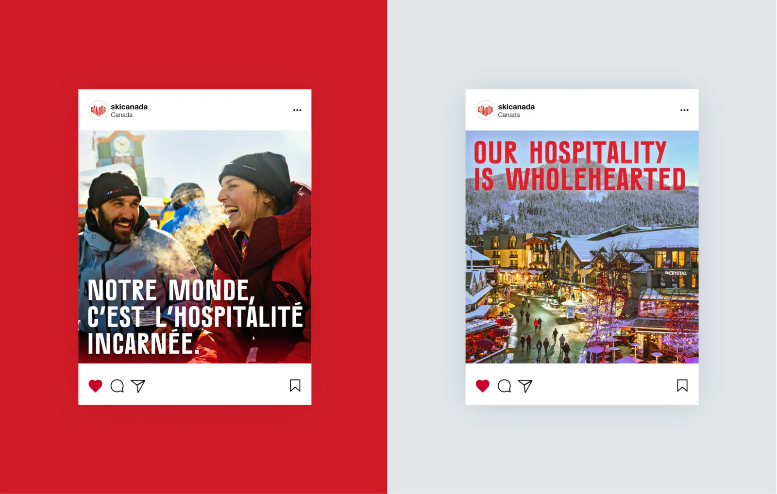 English and French social media posts