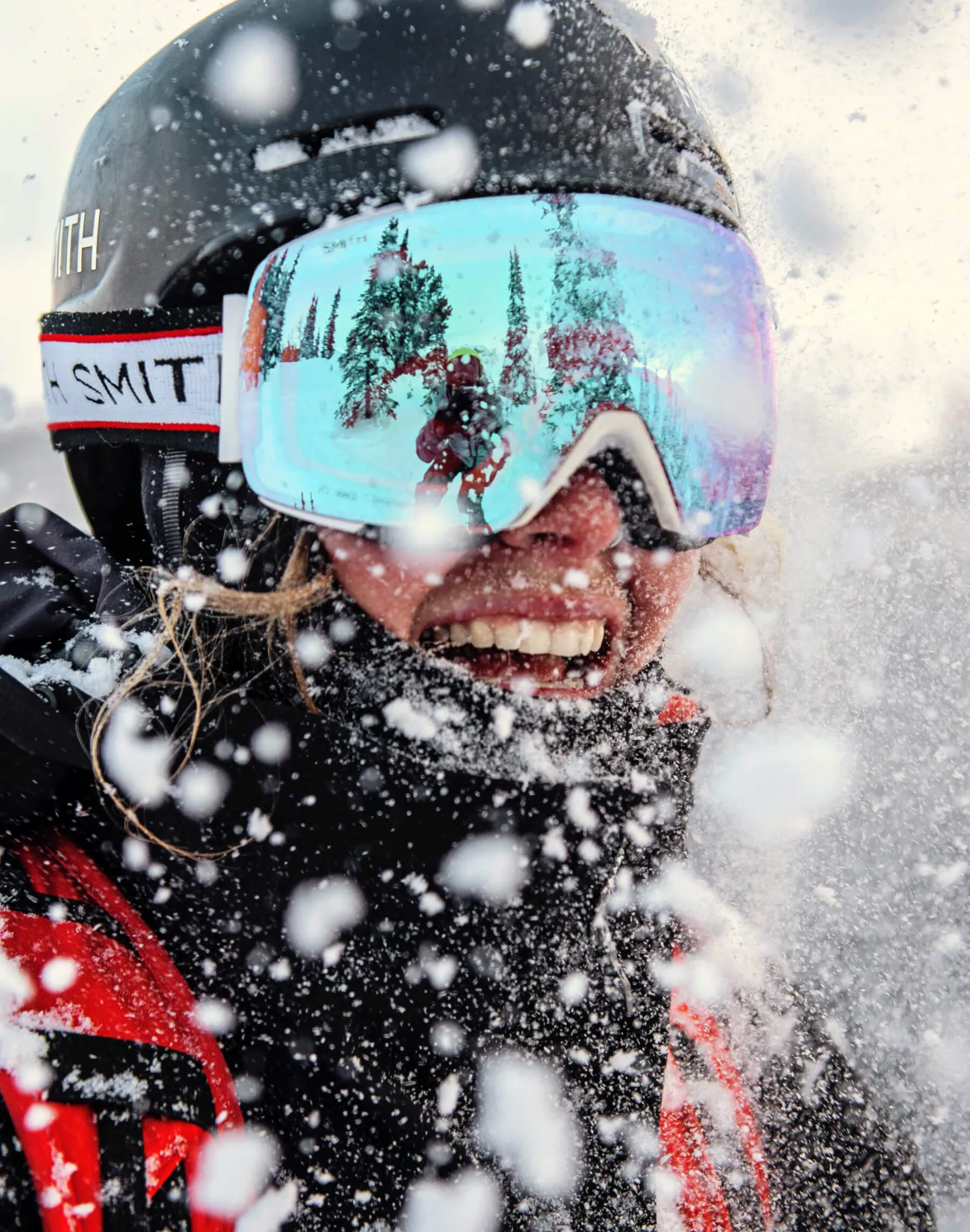 Cheerful skier