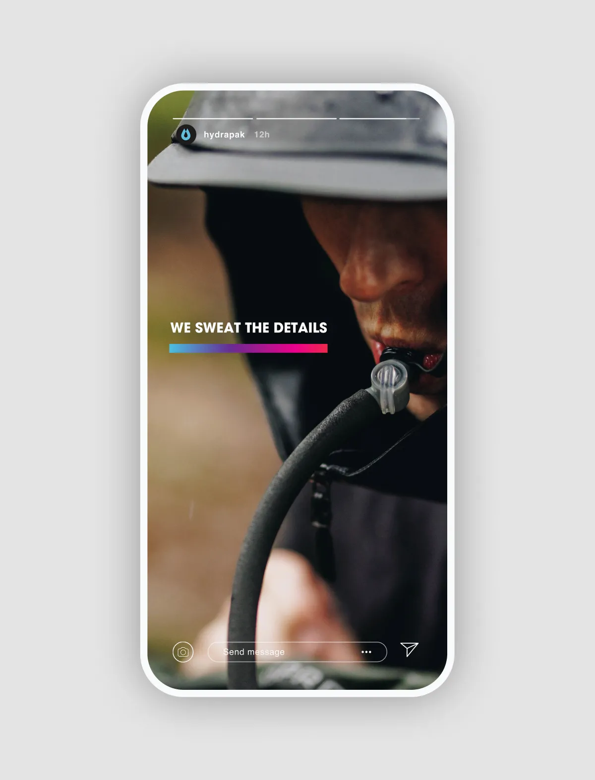 mockup of an instagram ad featuring the comet bite valve