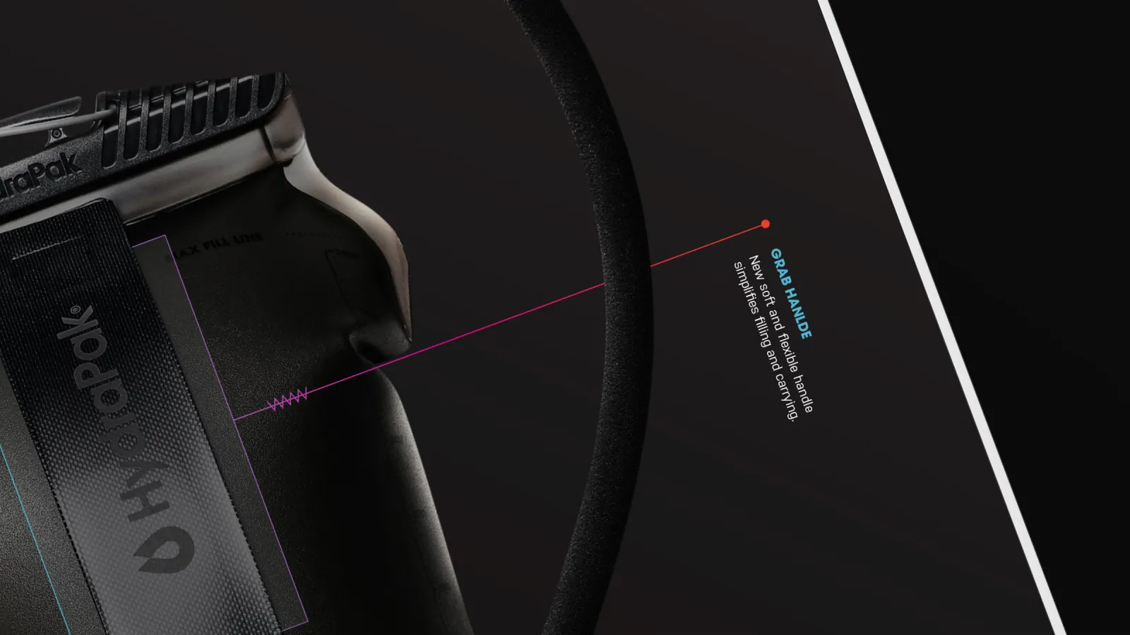 close up on a mockup of a print ad featuring the Force reservoir