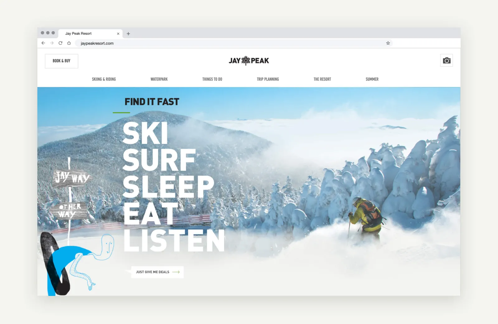 Jay Peak Website homepage winter version