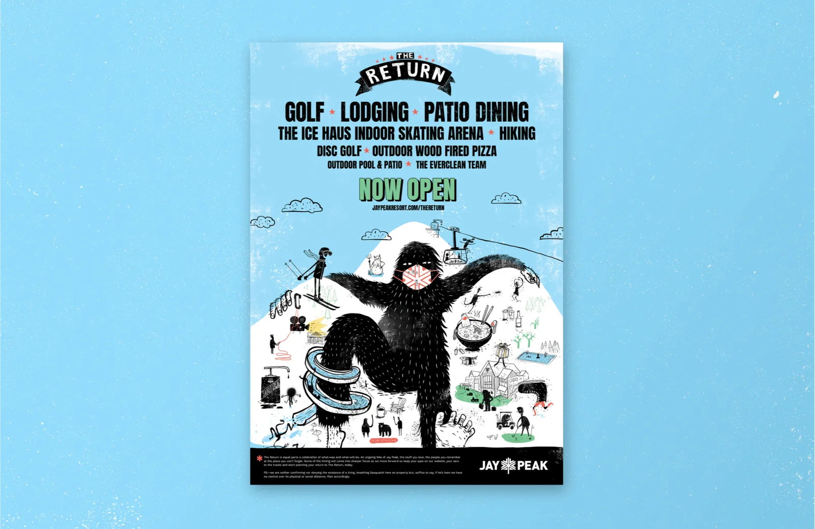 The Return illustration on music festival style poster