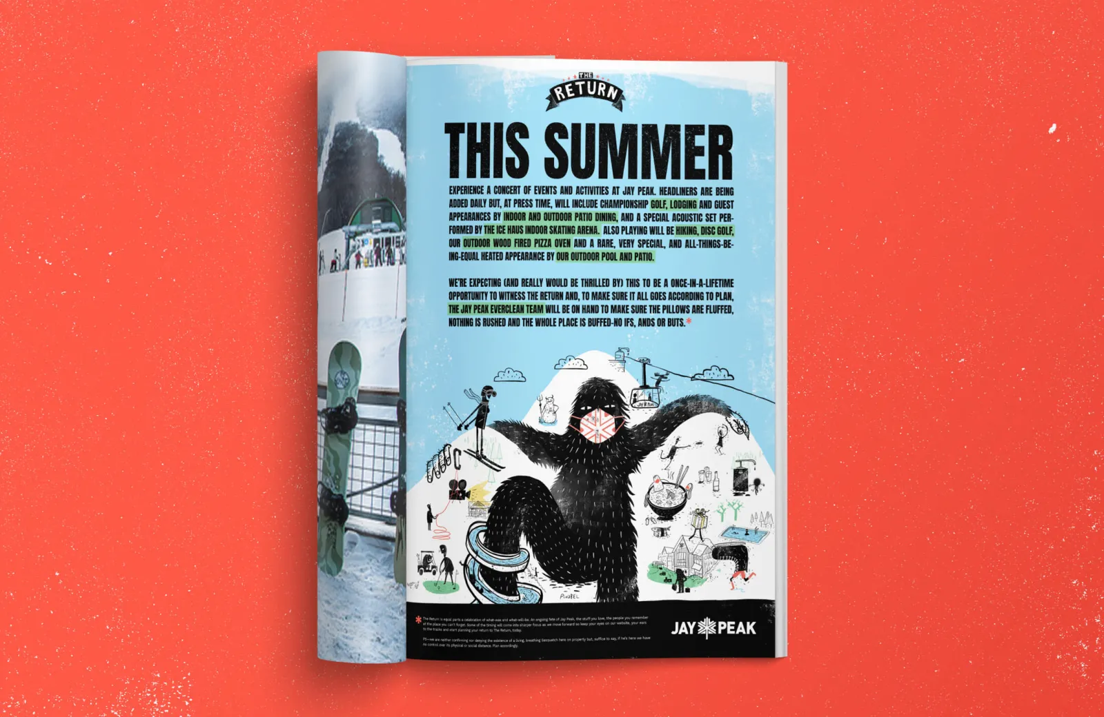 The Return illustration on music festival style print ad