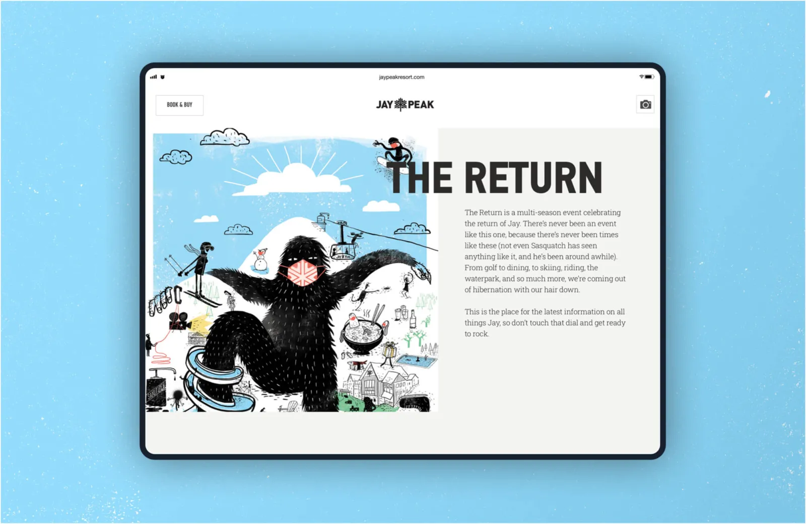 The Return landing page on the Jay Peak website