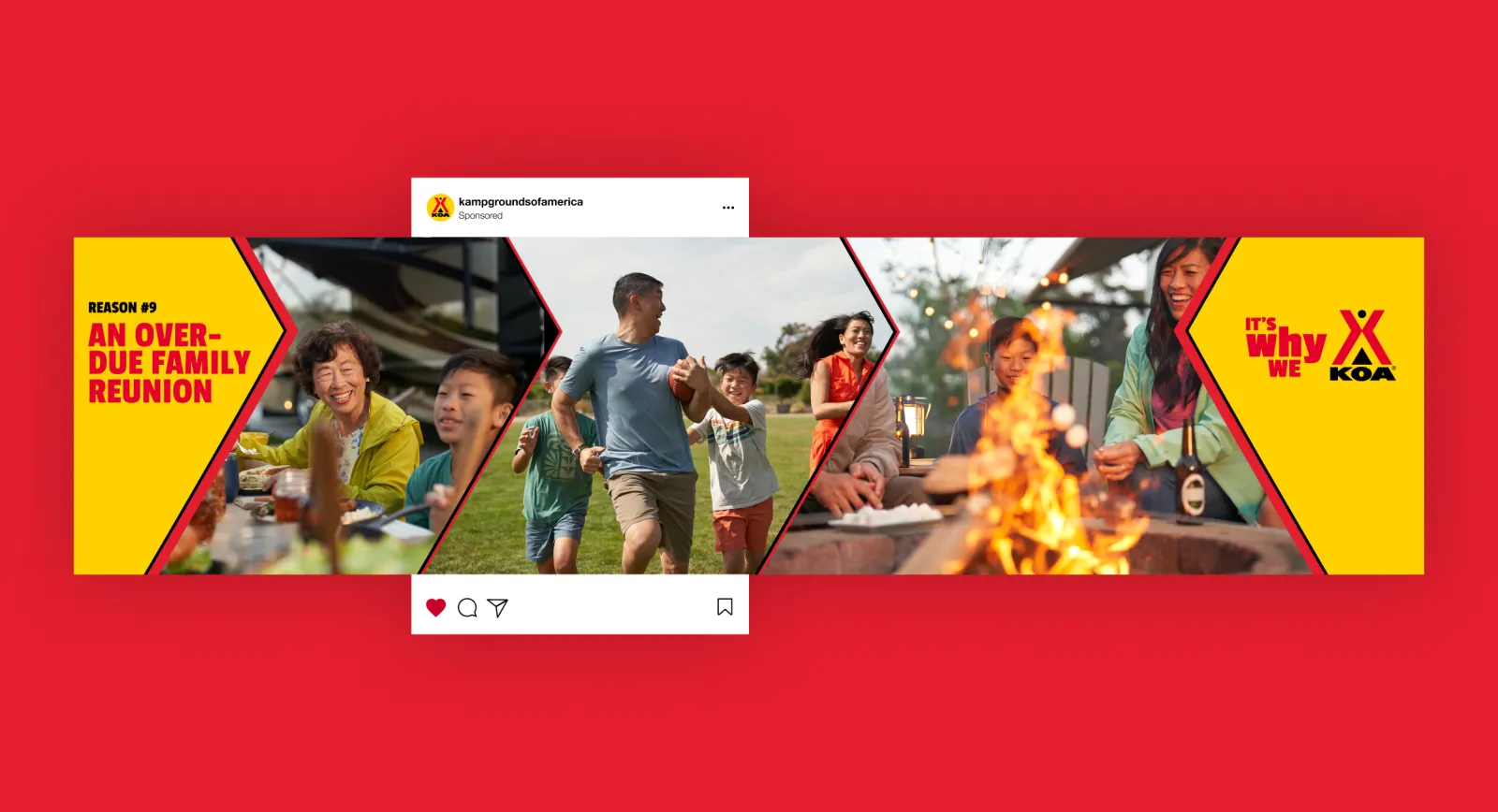 Mockup of a KOA Instagram carousel