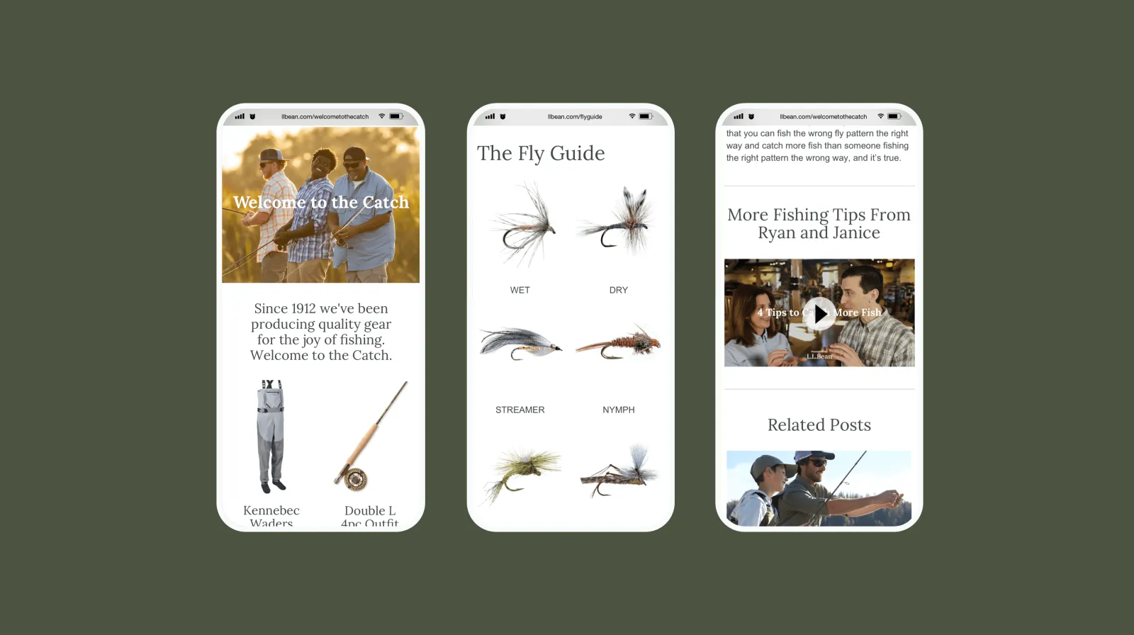 iphone mockups of llb website