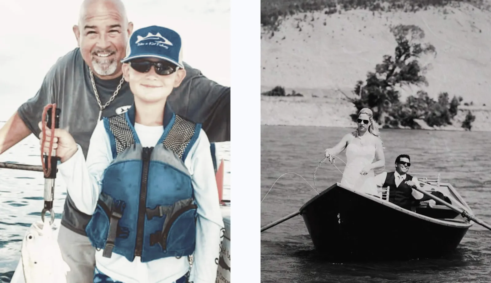 side by side fishing photos