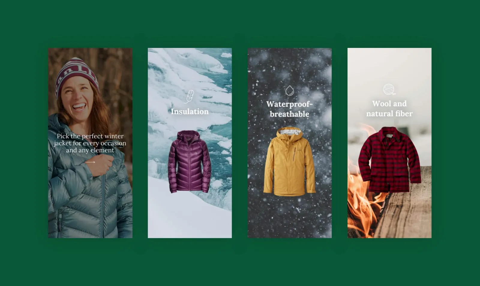 4 frame social story about picking the perfect winter jacket