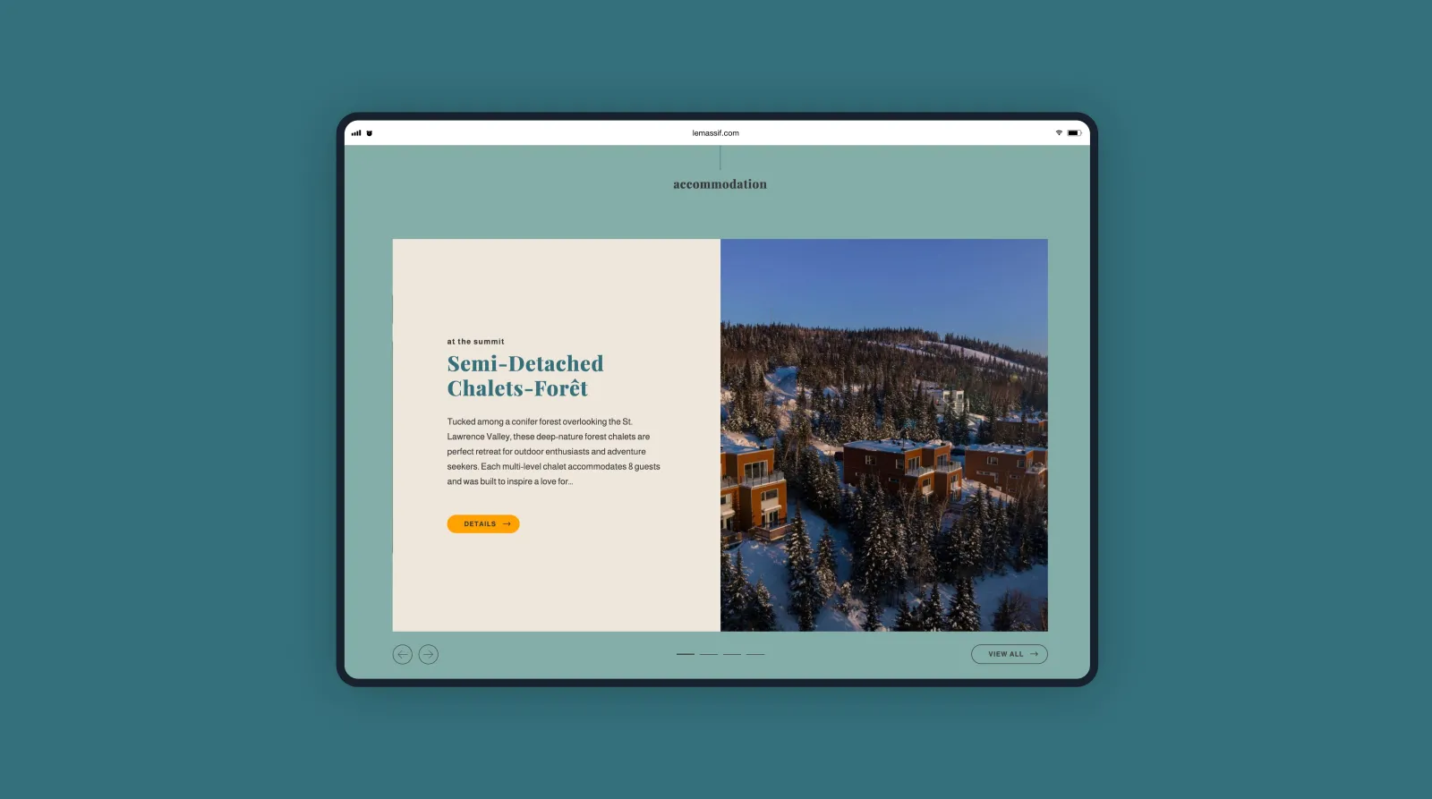 An image of the Le Massif website on a desktop computer