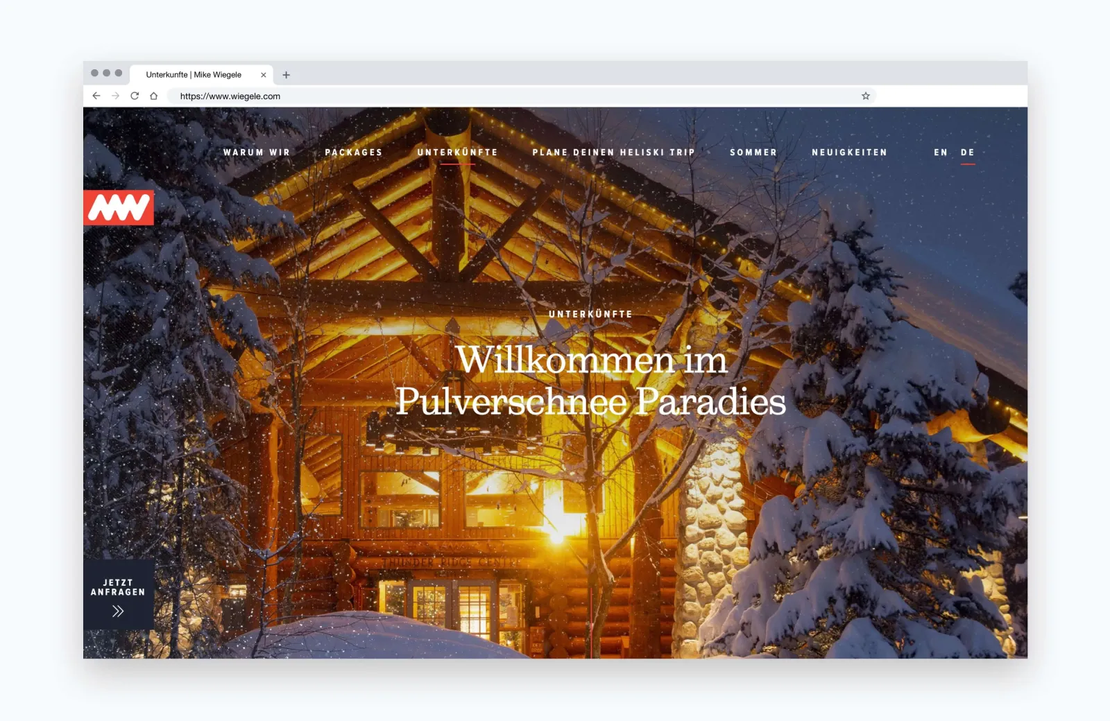 Properties webpage in Deutch