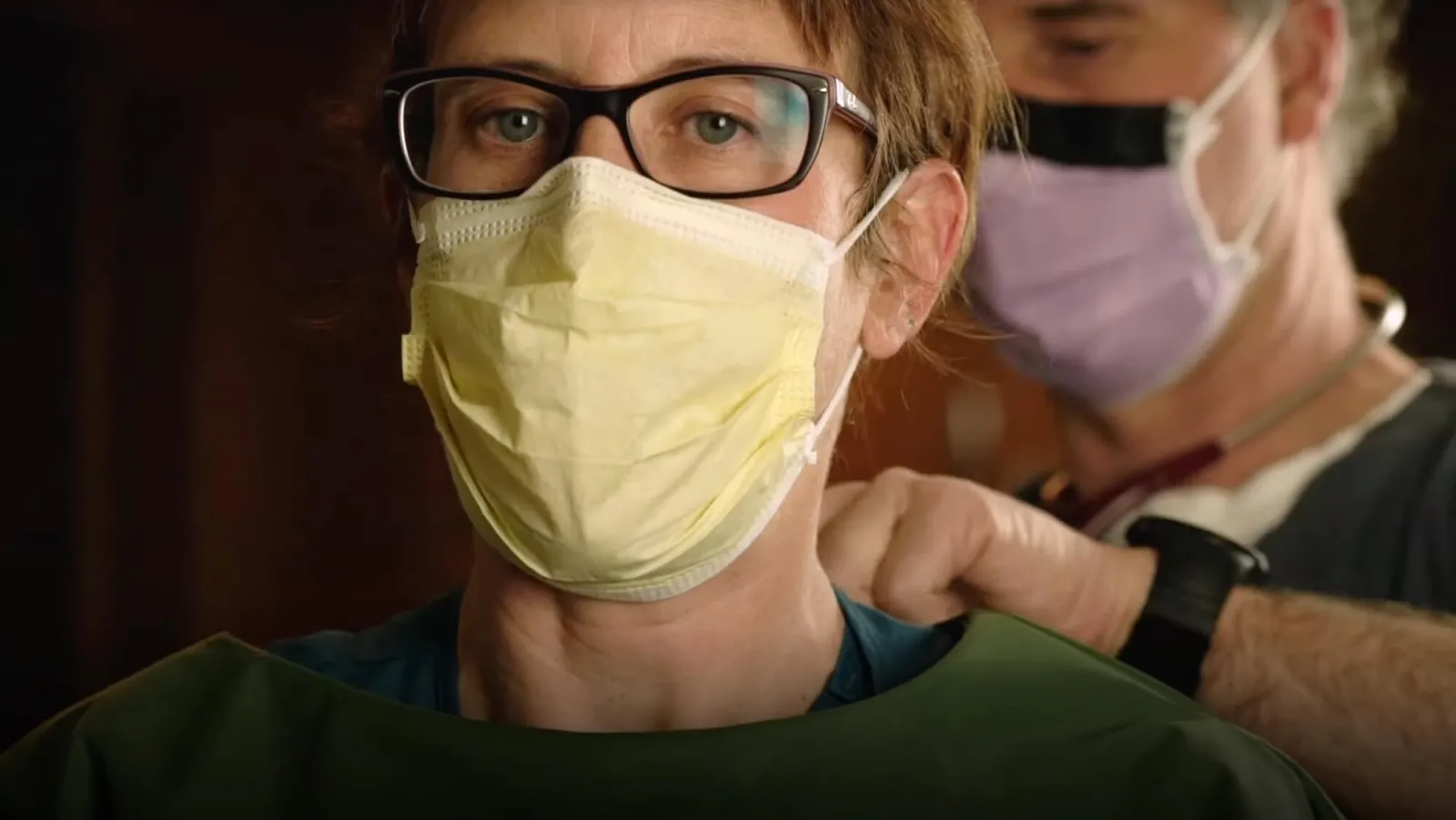 Women wearing a mask