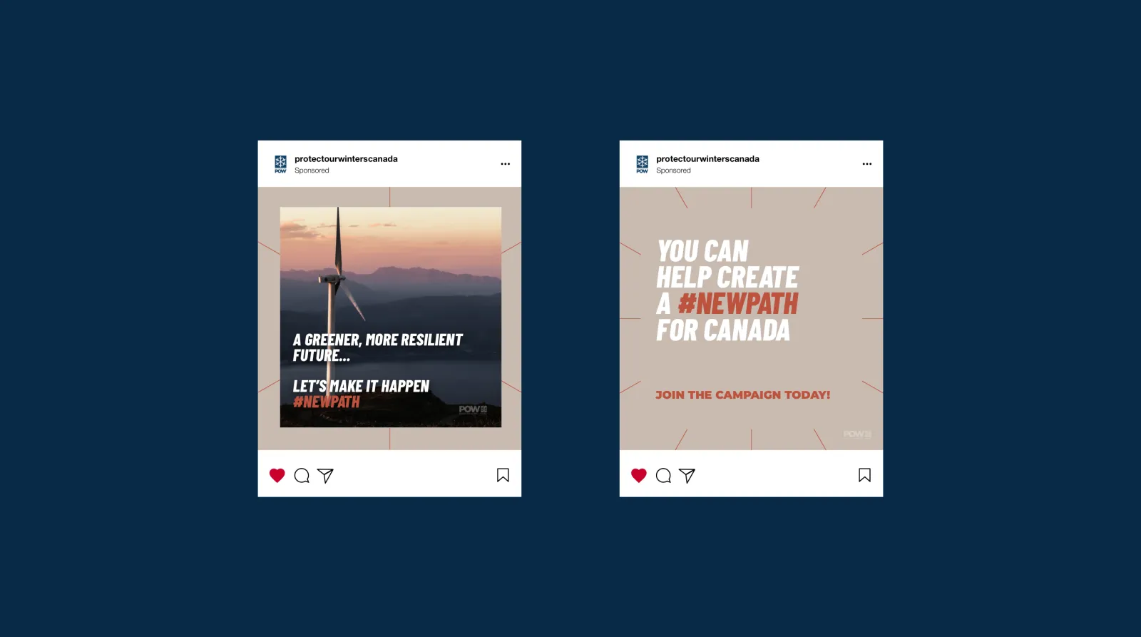 social in feed post mockup on navy blue background