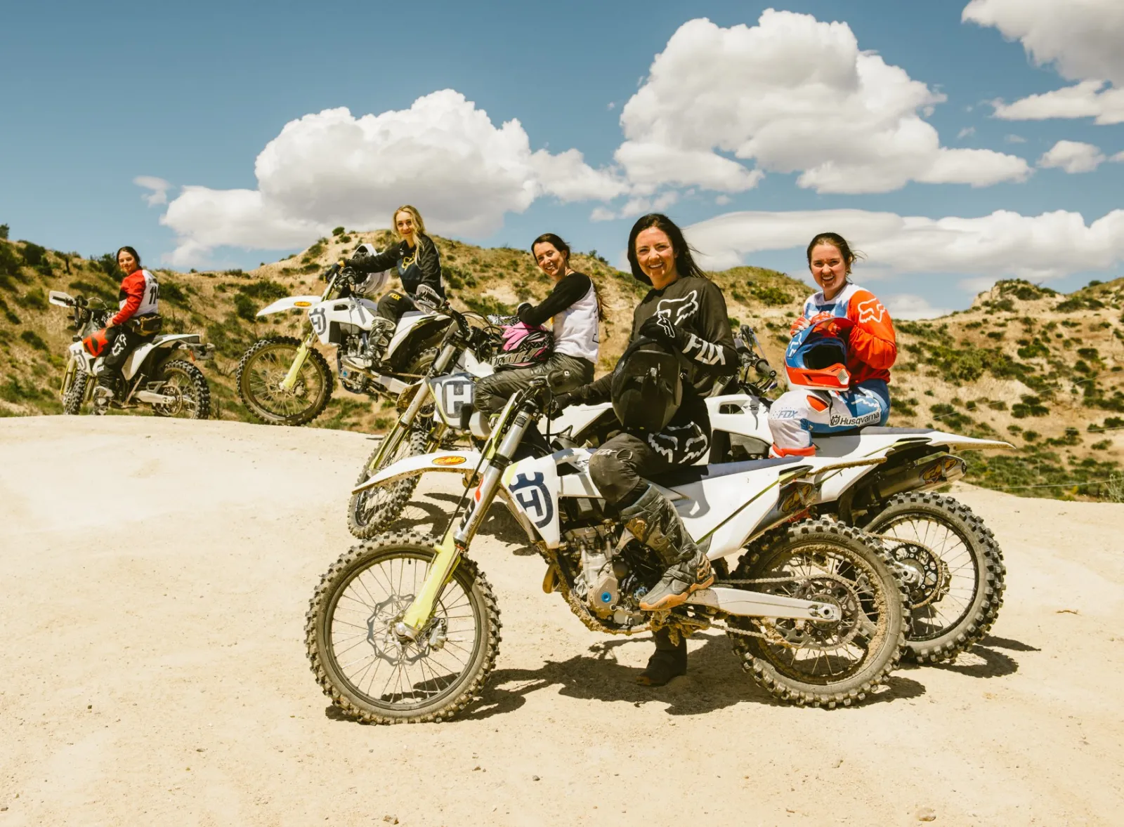 Husqvarna bikers on sand