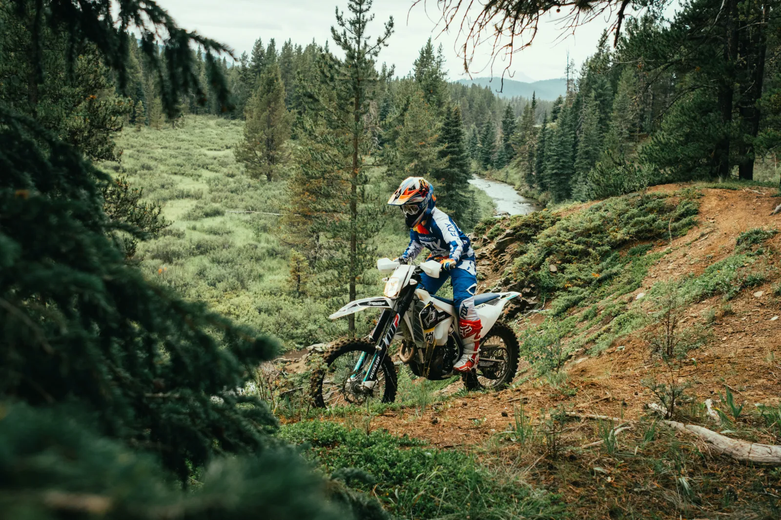 Husqvarna biker in the forest