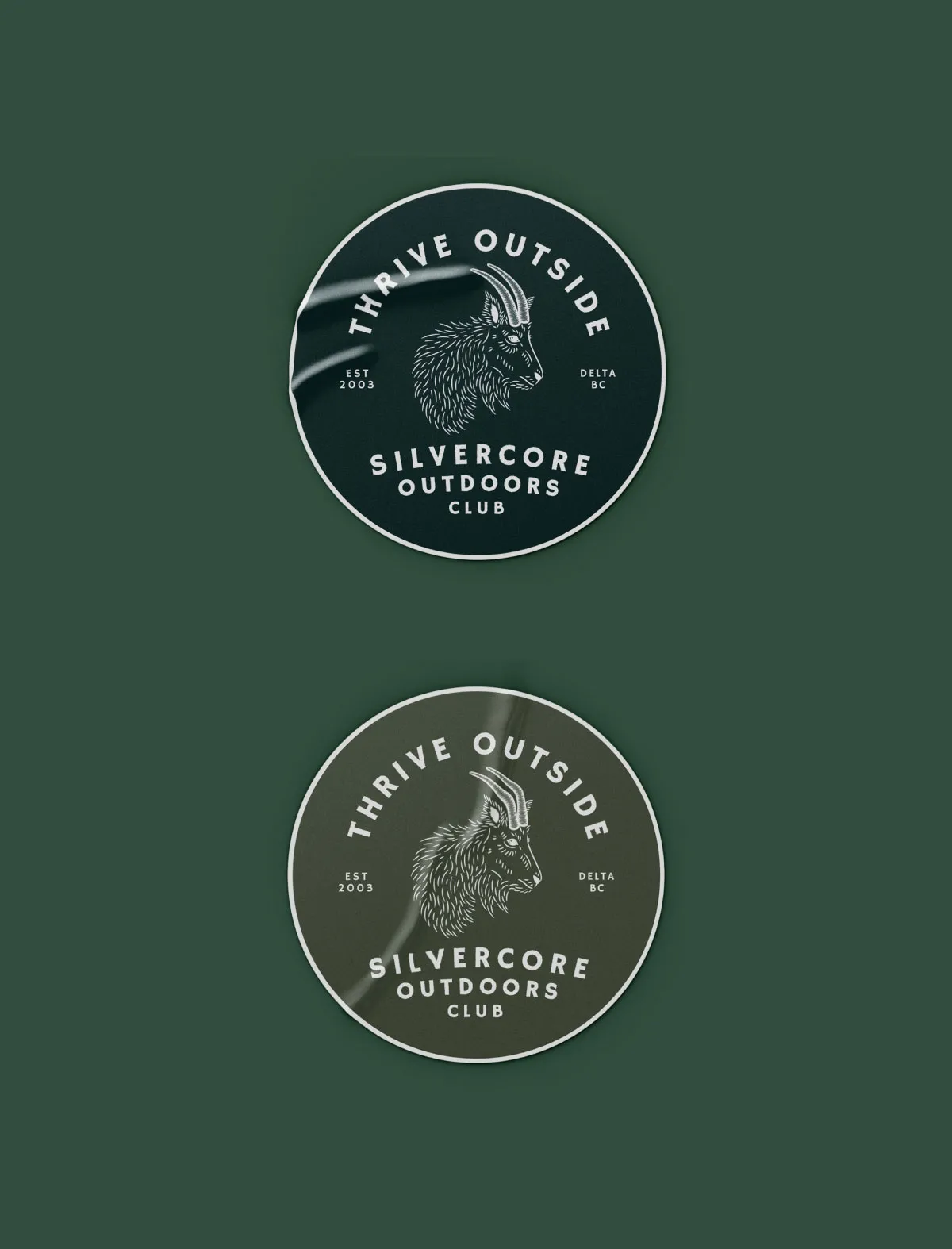 sticker mockup with silvercore graphics