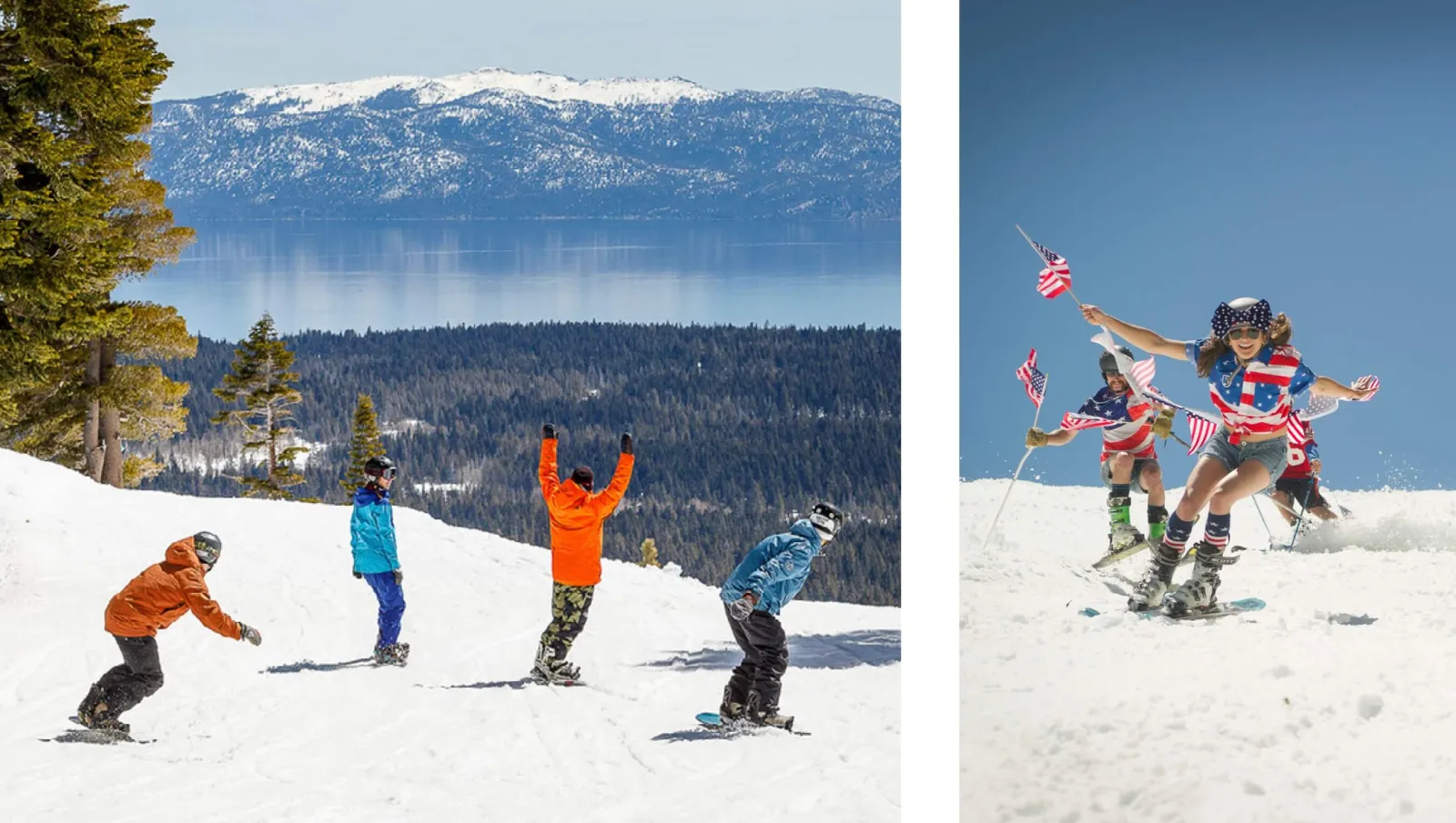 People skiing and riding at Squaw