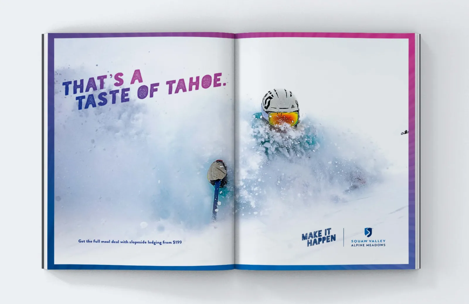 Double page spread print ad