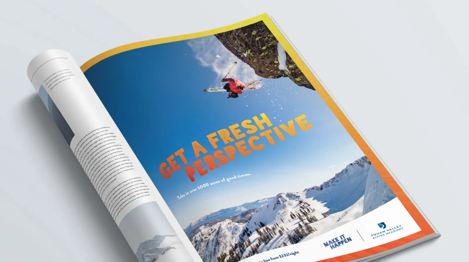 Single page print ad