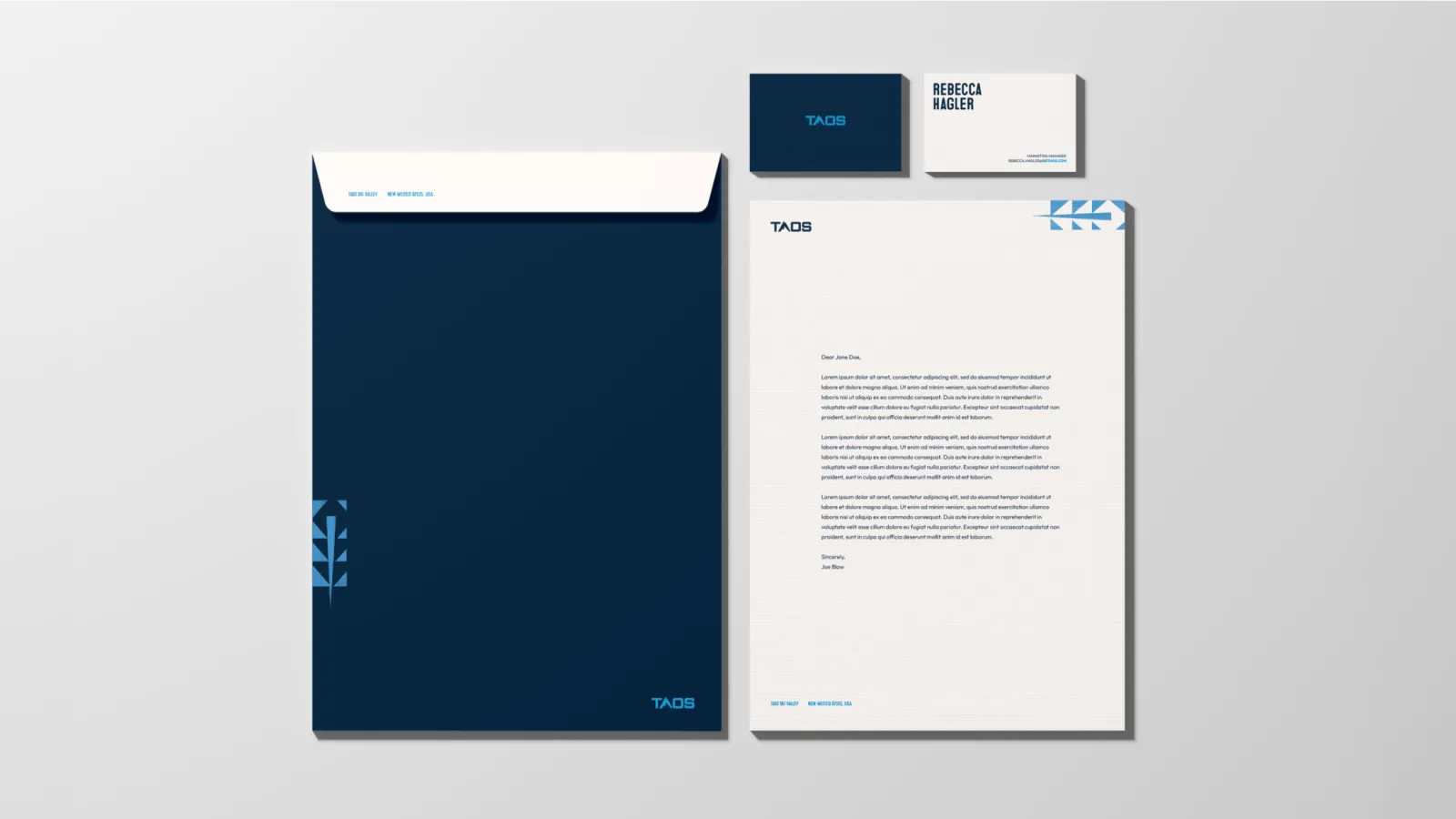 Taos brand stationery