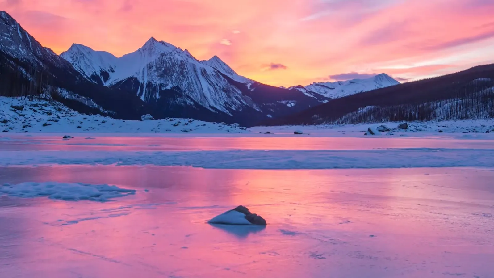The Canadian Rockies during sunset
