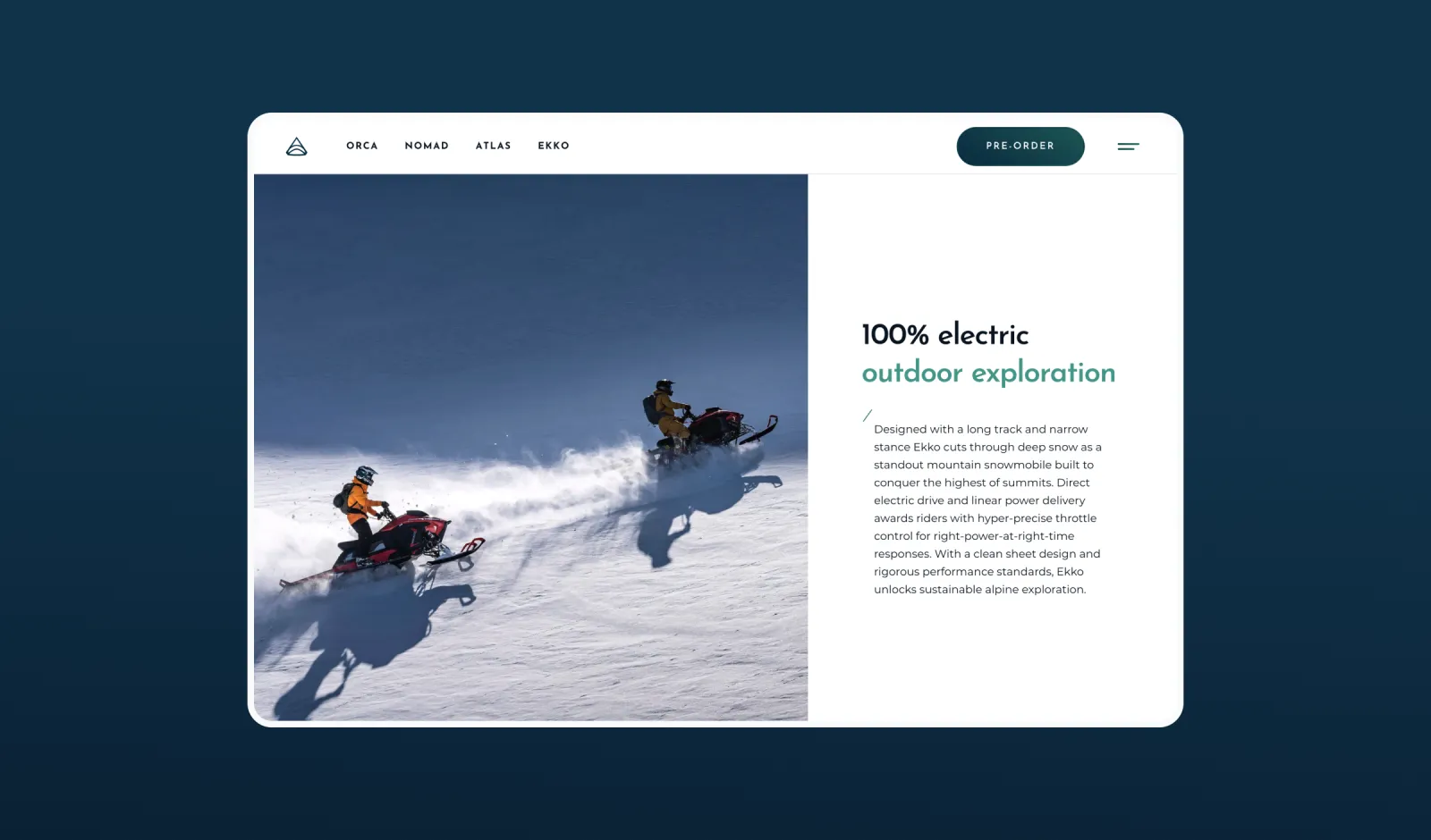 Taiga website tablet mockup