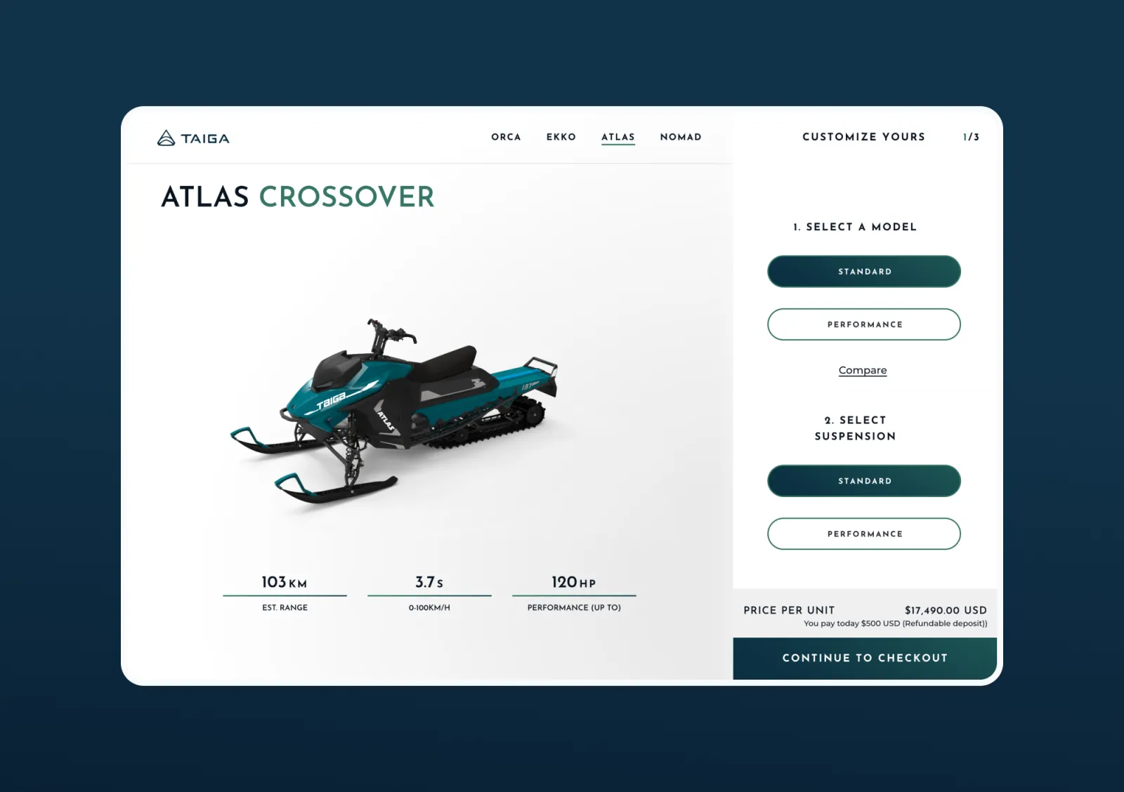 Taiga website tablet mockup