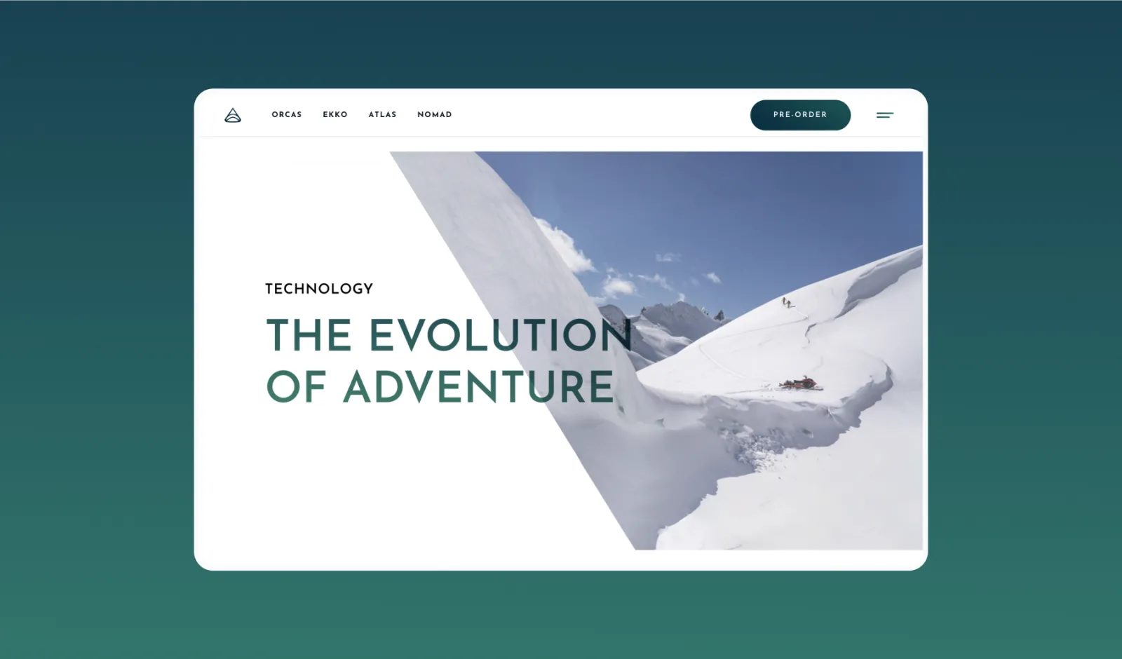 Taiga website tablet mockup