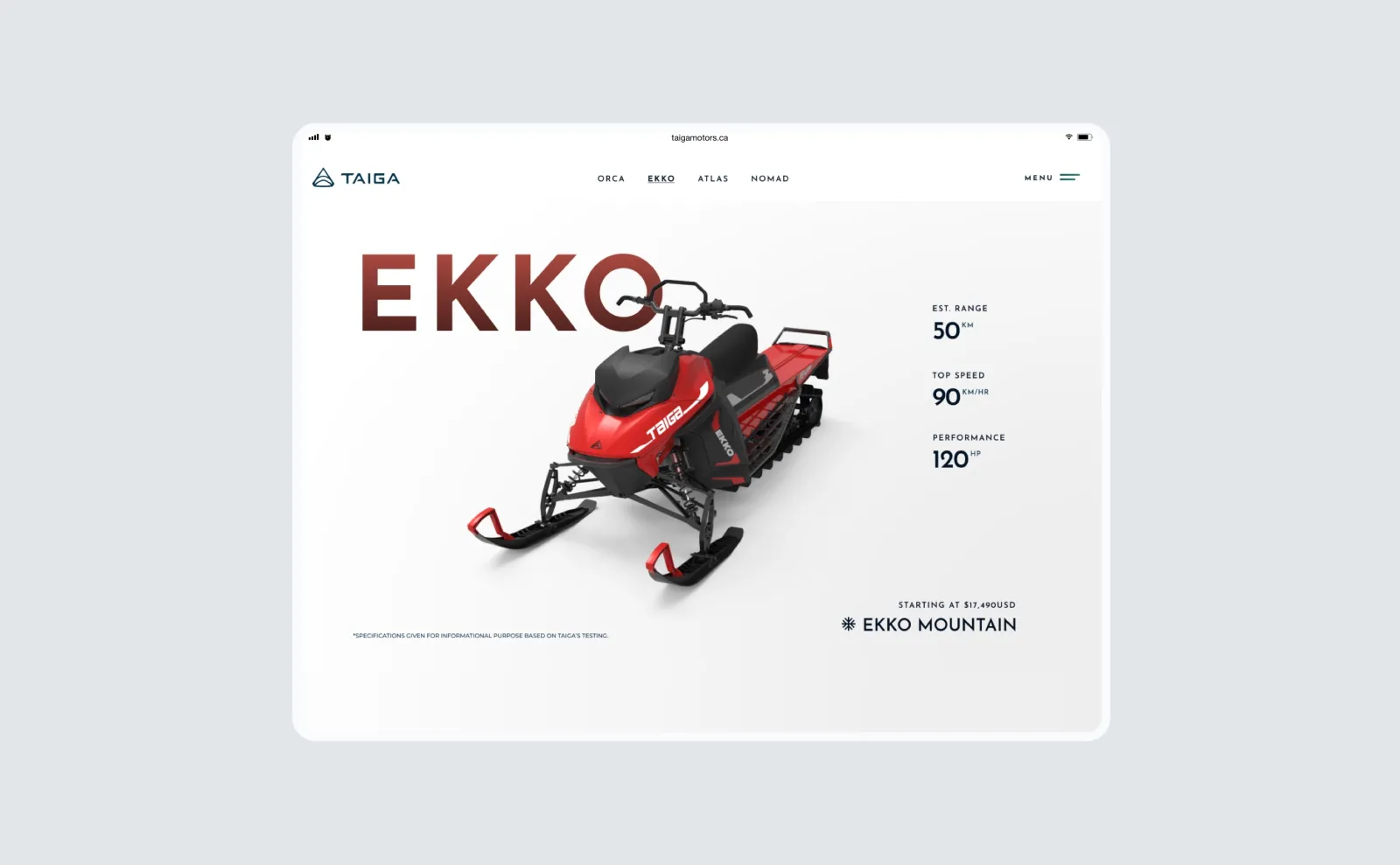 Taiga Website Launch Tablet