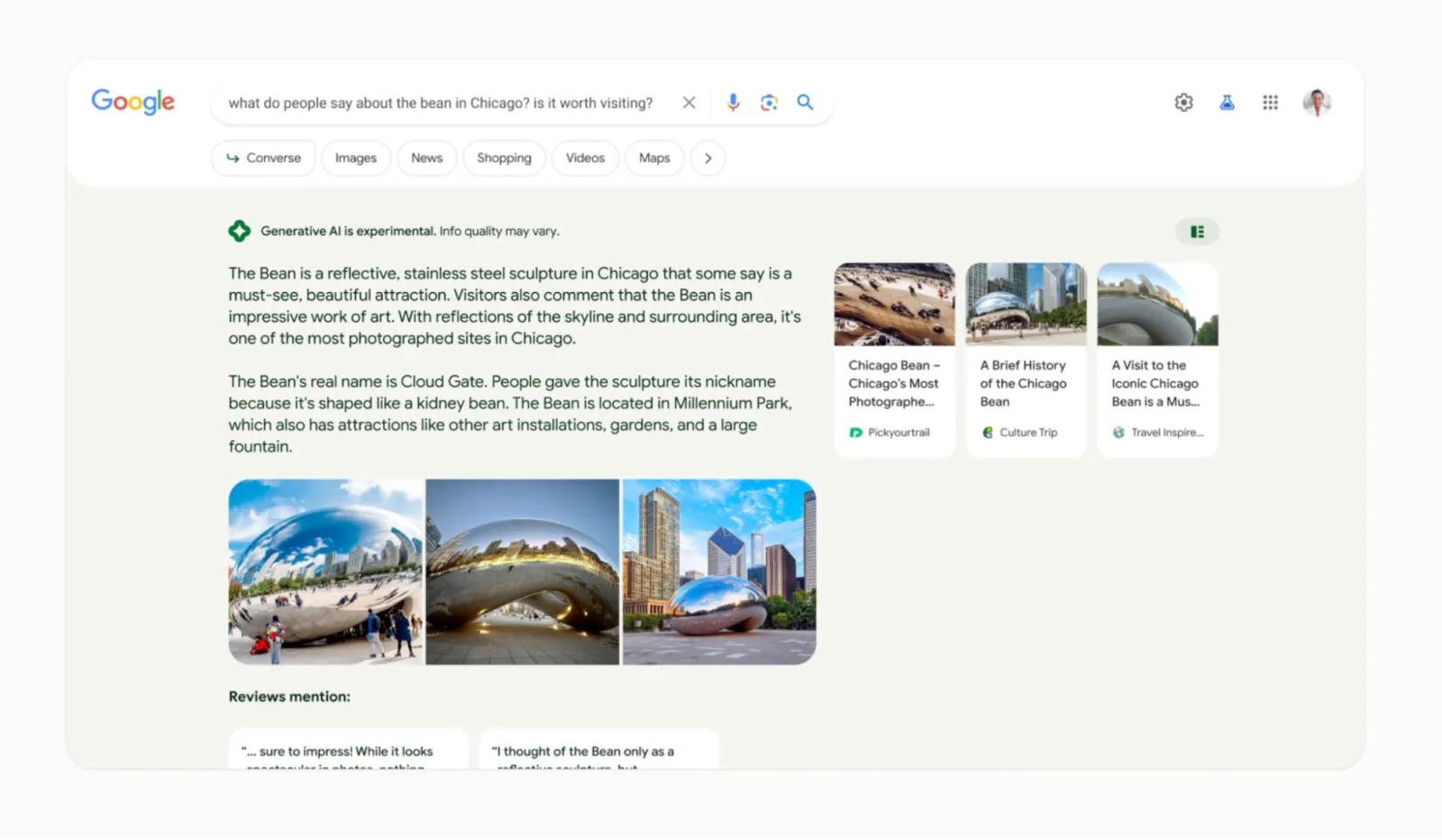 Screenshot of Google Generative AI