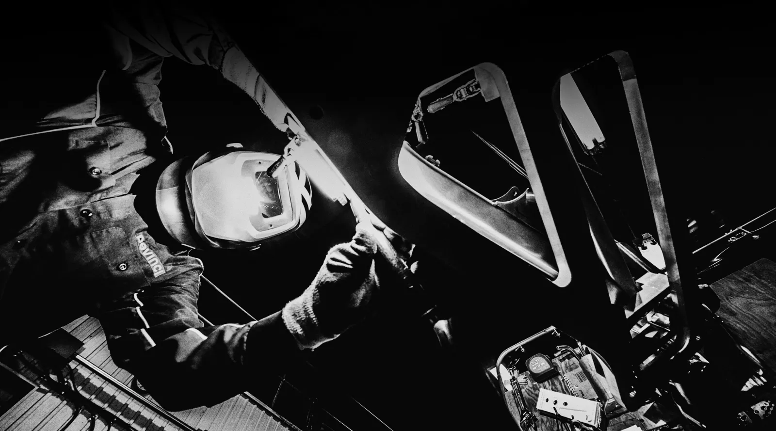 person building bike by hand