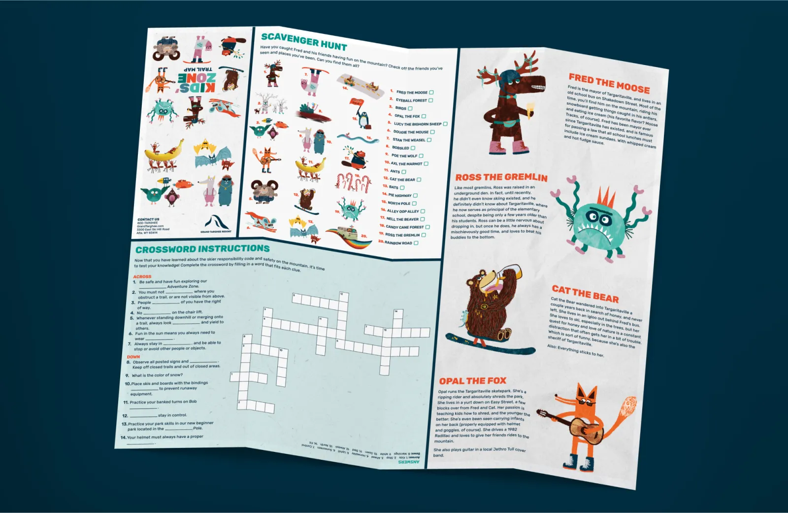A mockup of a kids zone map
