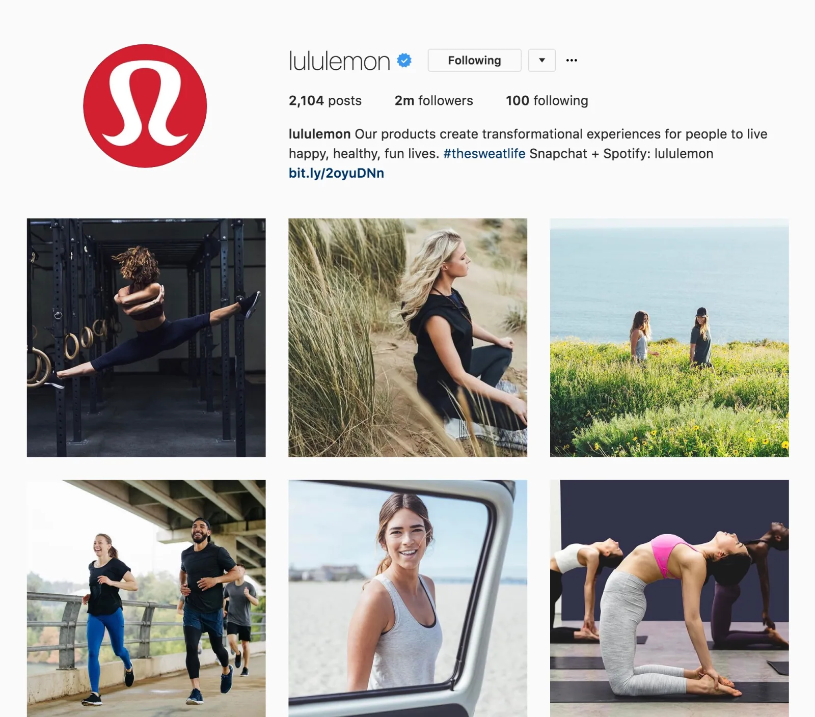 Lululemon Instagram 2016