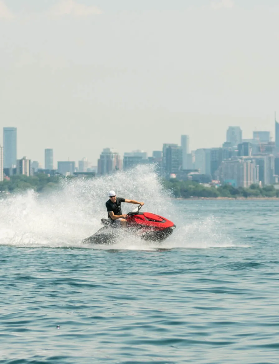 Person riding a Taiga jet ski near Toronto