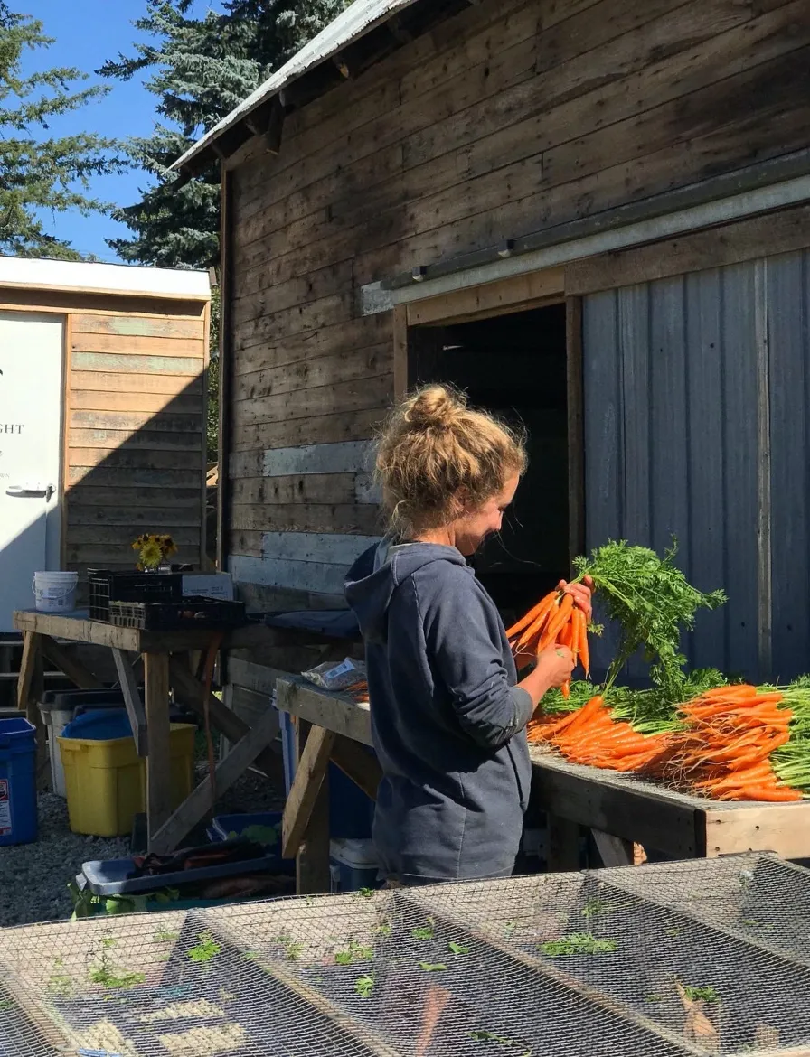 Jesse Johnston-Hill holding carrots