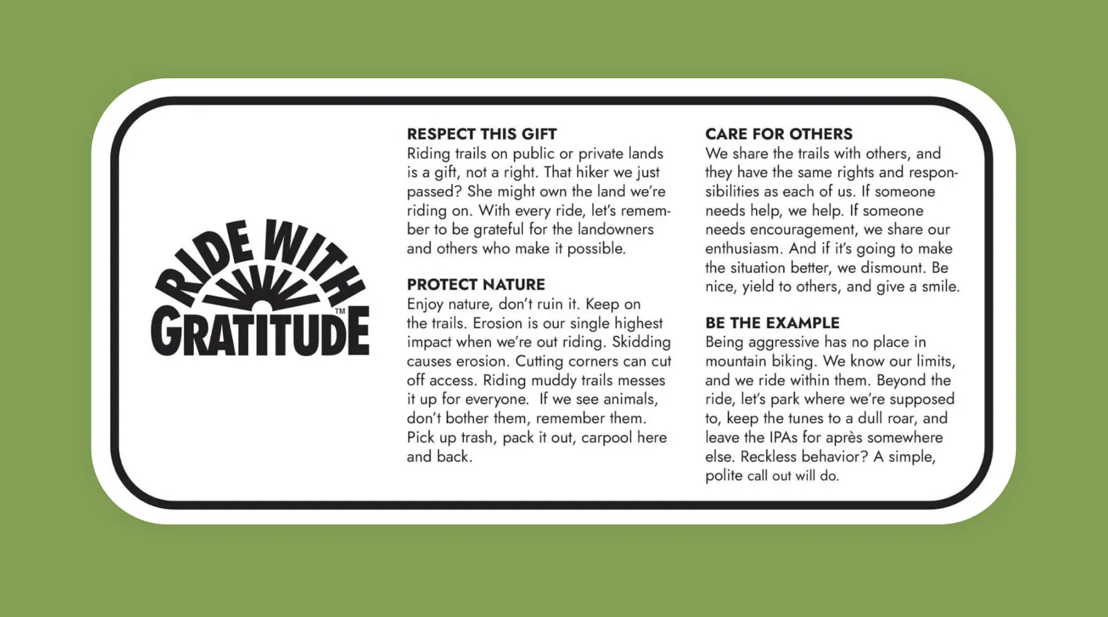 Ride with gratitude mantras