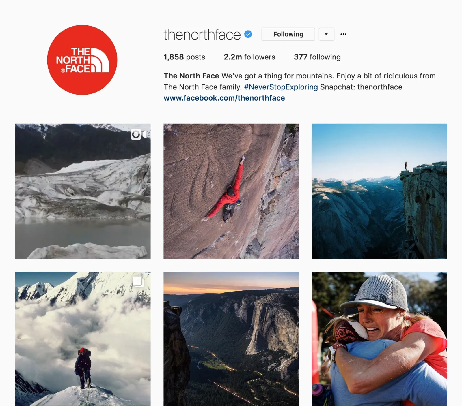 The North Face Instagram Feed